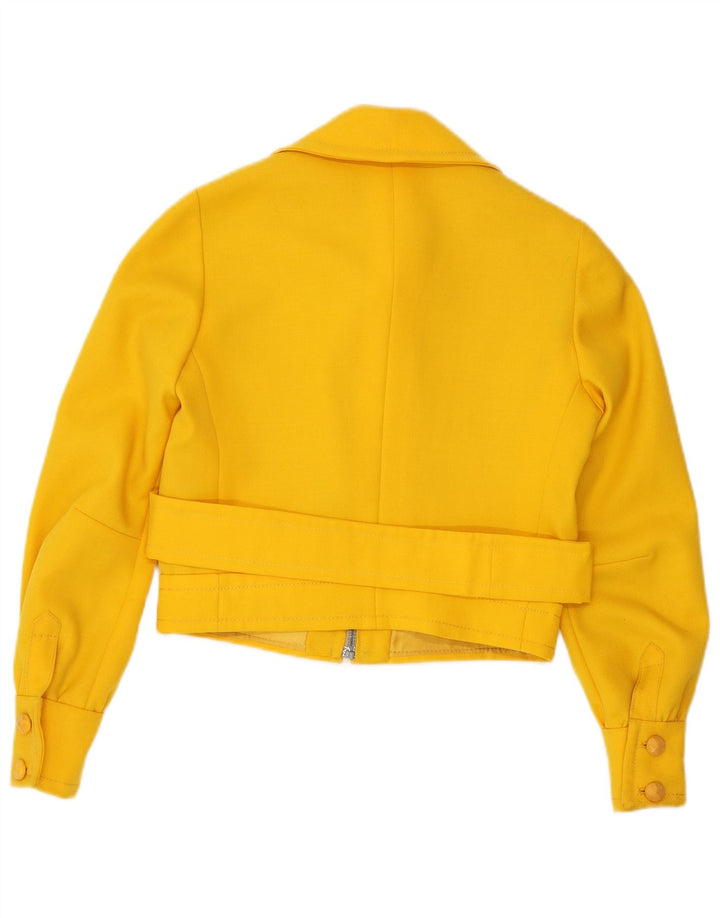 Giubbotto bomber corto da donna VINTAGE UK 8 piccolo giallo
