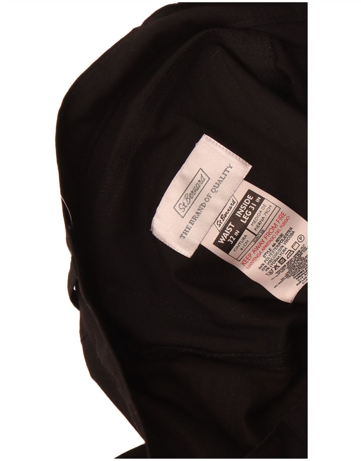 Pantaloni da abito dritti da uomo St. Bernard W32 L31 poliestere nero