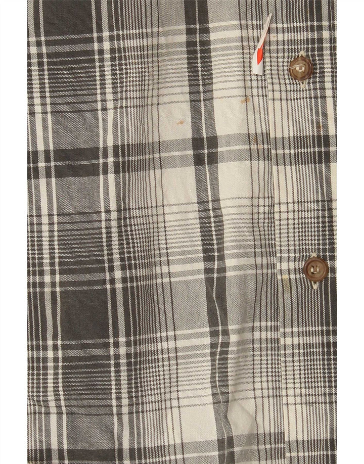 Camicia da uomo Marlboro Classics in cotone a quadri grigi grandi
