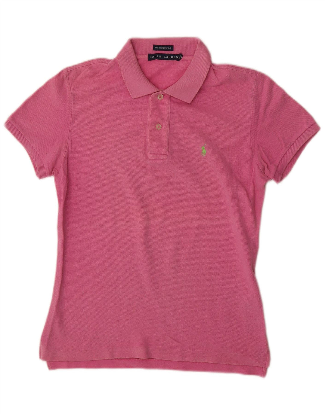 Polo skinny da donna RALPH LAUREN UK 12 cotone rosa medio