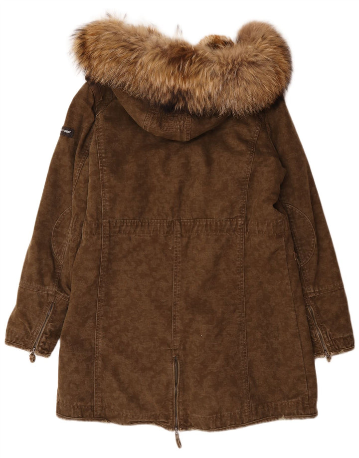 Giacca Parka con cappuccio da donna Frieda & Freddies EU 40 cotone kaki medio