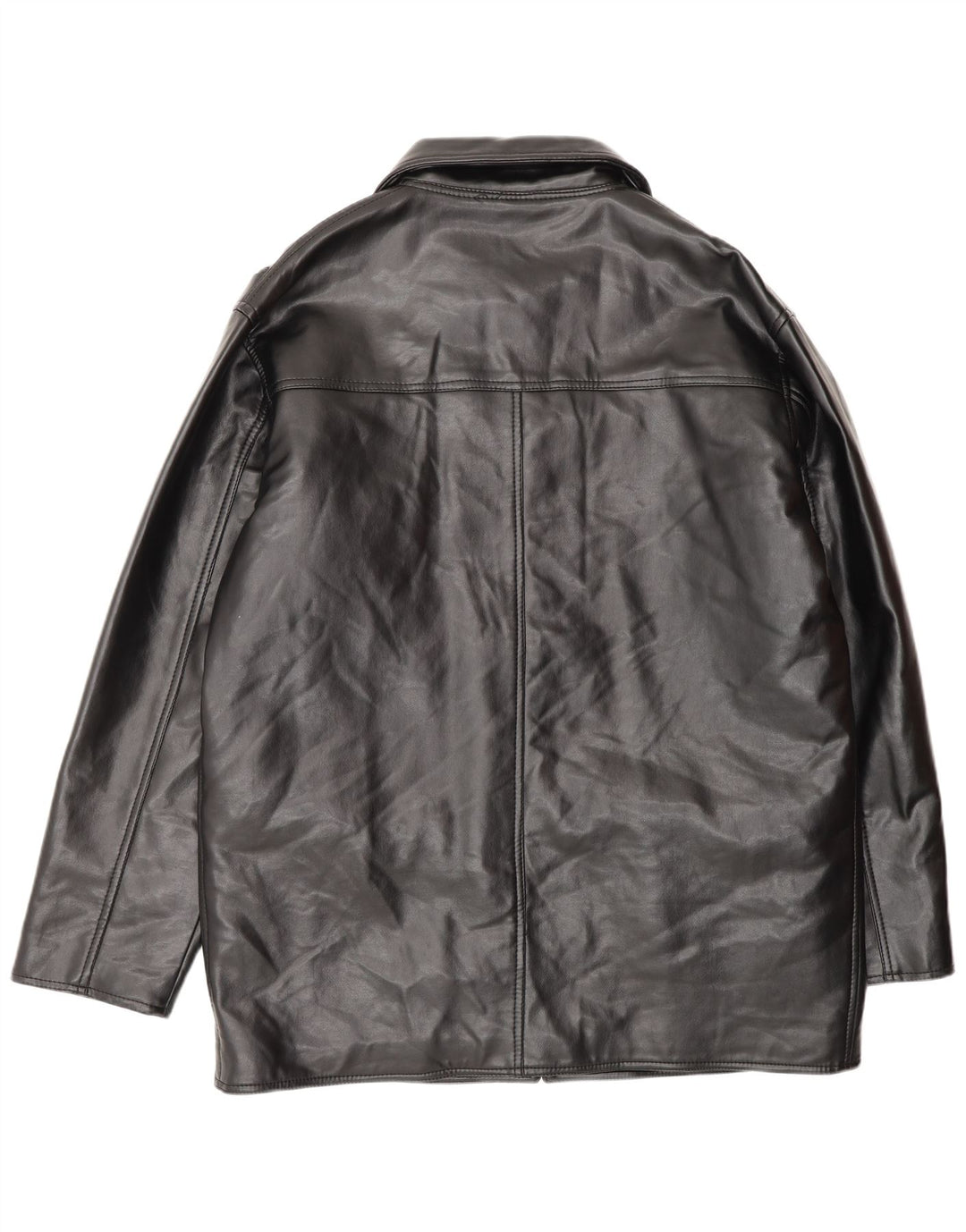 REPORTAGE Cappotto in pelle da uomo UK 42 XL Nero