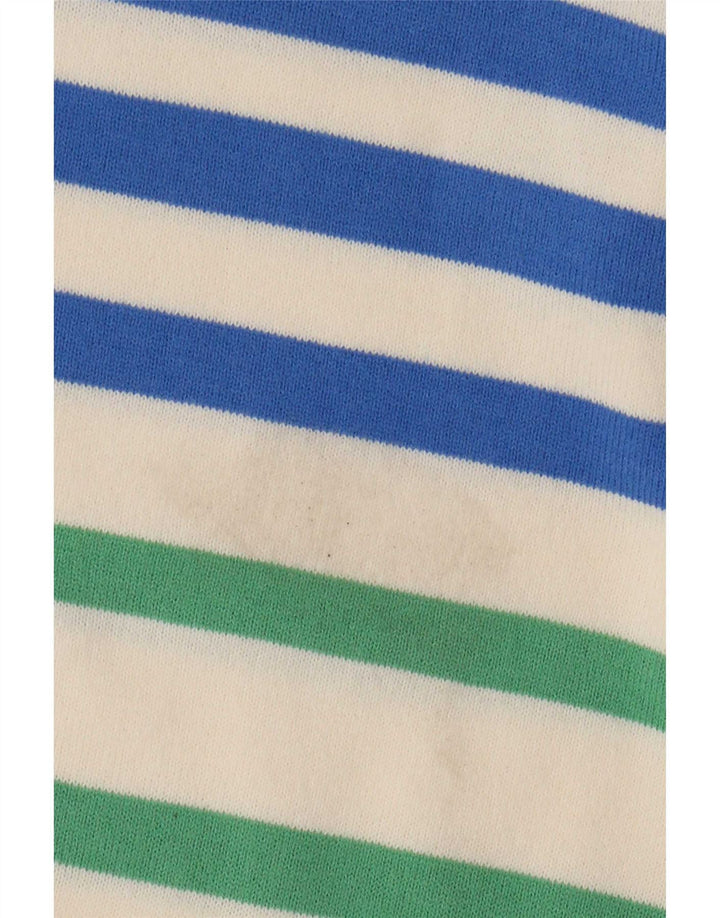 Maglione maglione girocollo da donna Marks & Spencer UK 12 a righe bianche medie