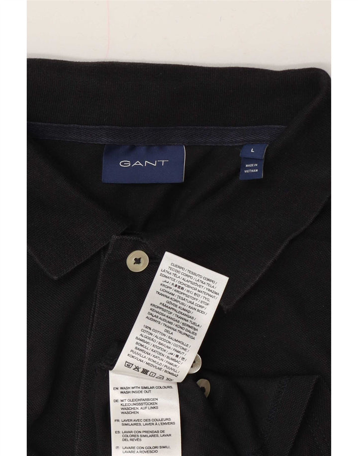 Polo grafica da uomo Gant grande in cotone nero