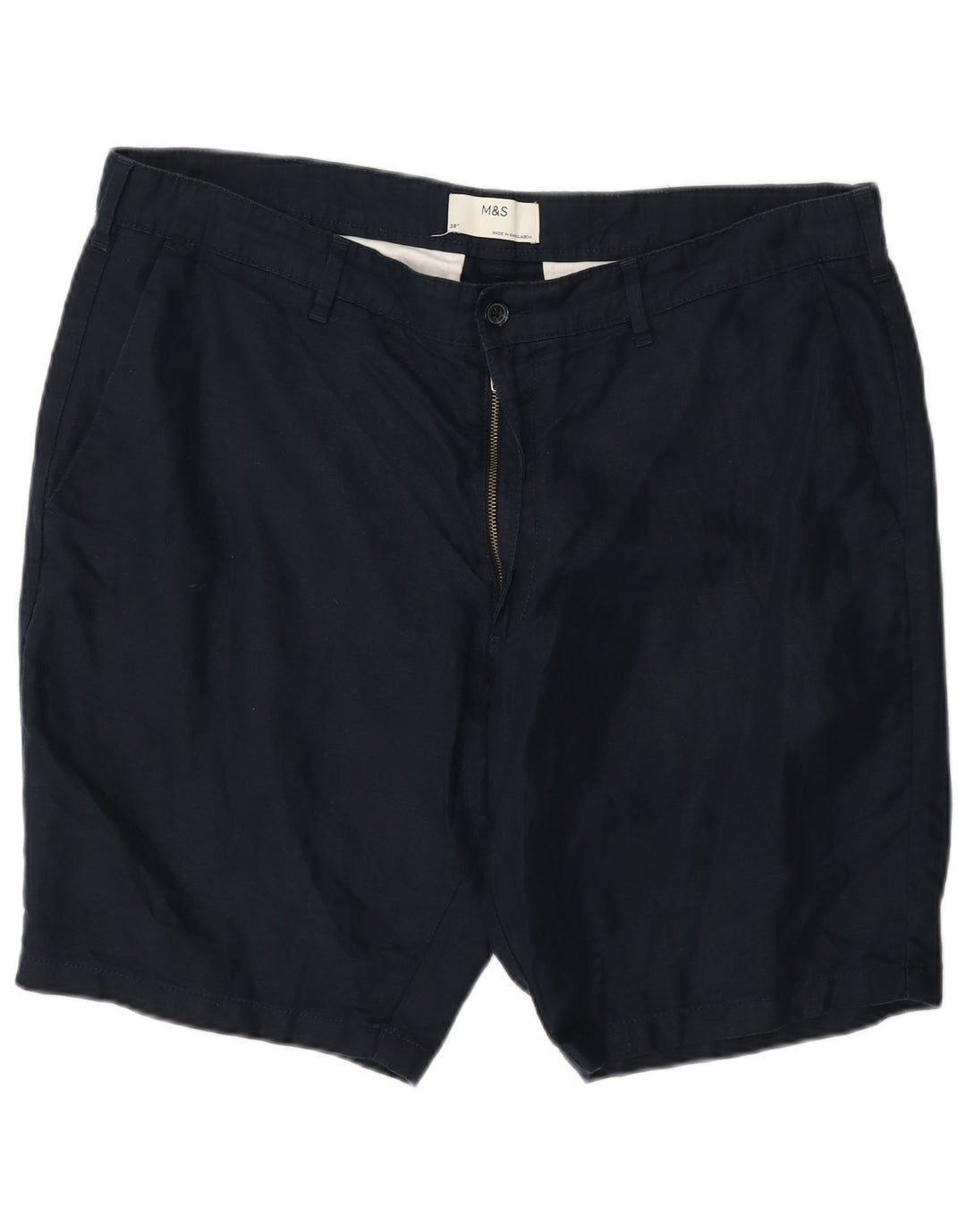 Pantaloncini chino da uomo Marks & Spencer W38 XL cotone blu navy