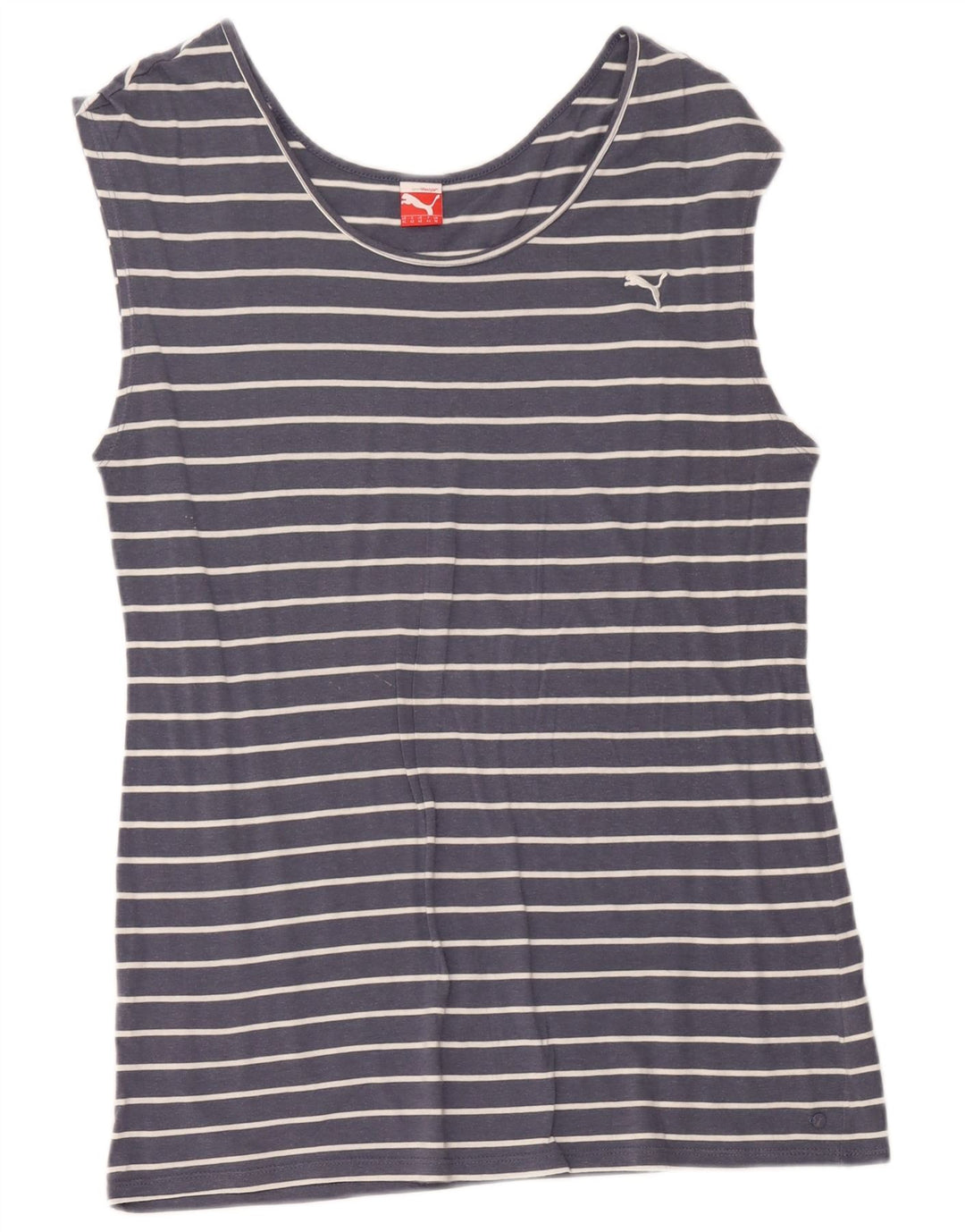 Canotta da donna Puma UK 16 grande cotone a righe blu navy