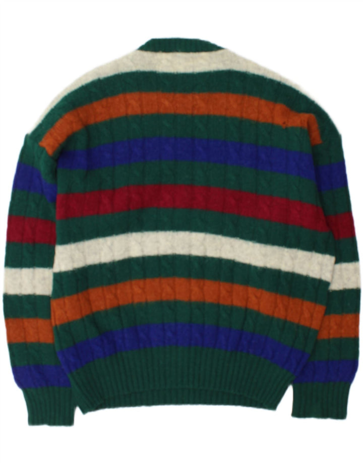 Maglione maglione girocollo da uomo Les Copains XL lana a righe multicolore