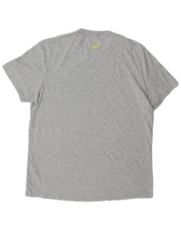 T-shirt grafica da uomo Asics, taglia grande, in cotone grigio