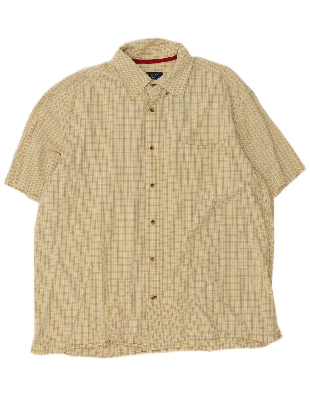 Camicia a maniche corte da uomo Levi's XL in cotone a quadretti giallo