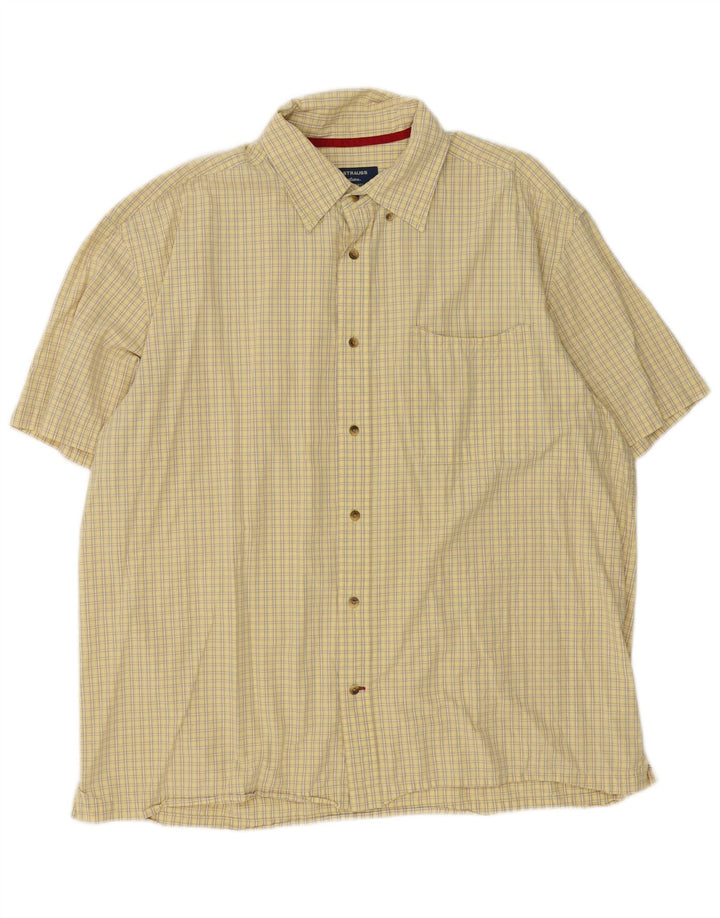 Camicia a maniche corte da uomo Levi's XL in cotone a quadretti giallo