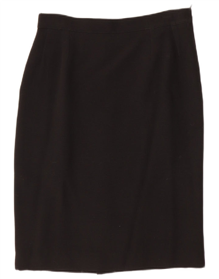VINTAGE Womens Pencil Skirt IT 43 Medium W28 Black