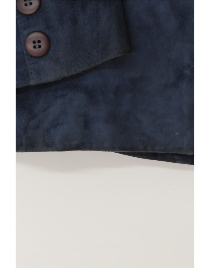 Set gonna 2 pezzi in pelle scamosciata da donna Robrik IT 44 medio W30 pelle blu navy