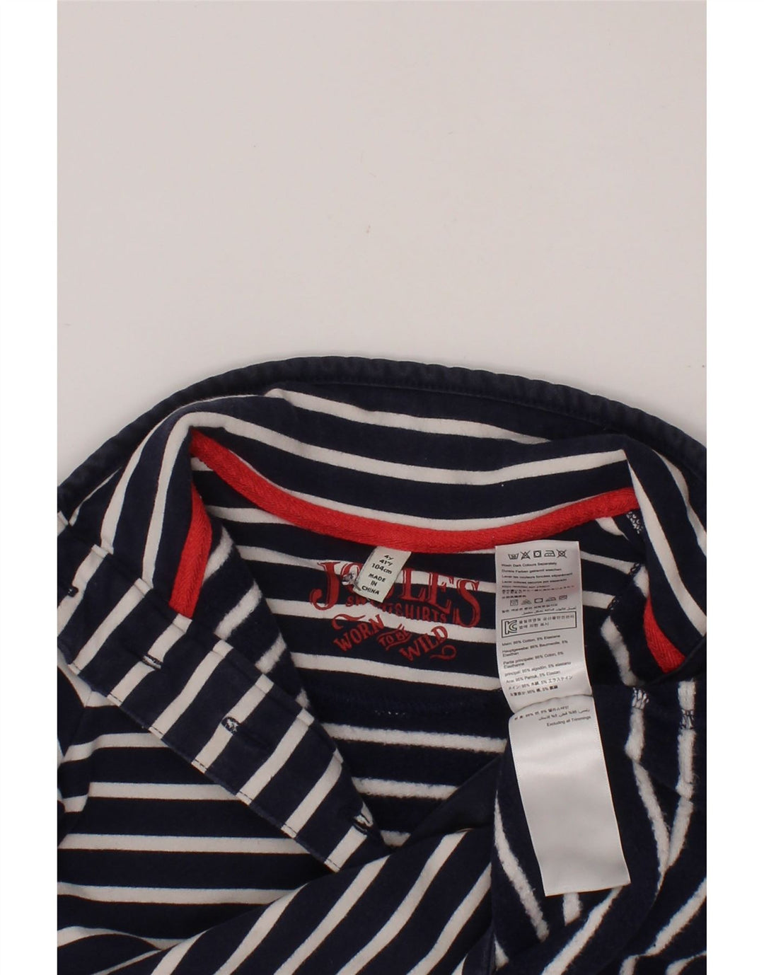 JOULES Felpa con Collo e Bottoni per Bambina 3-4 Anni a Righe Blu Navy