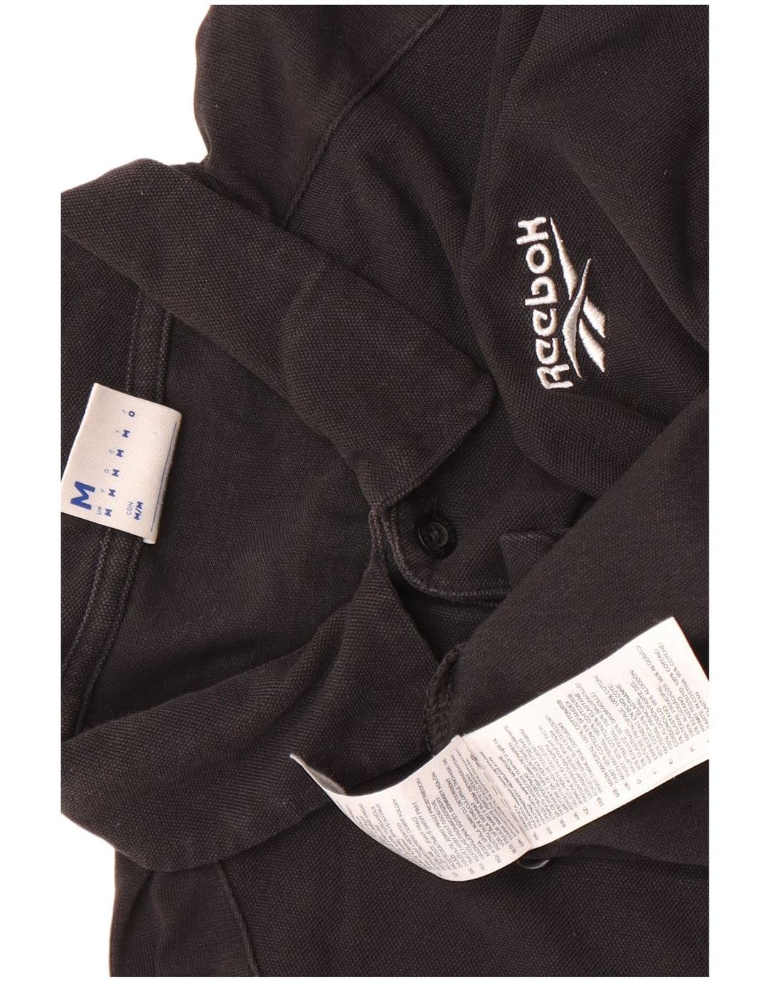 Polo Reebok da uomo in cotone nero medio