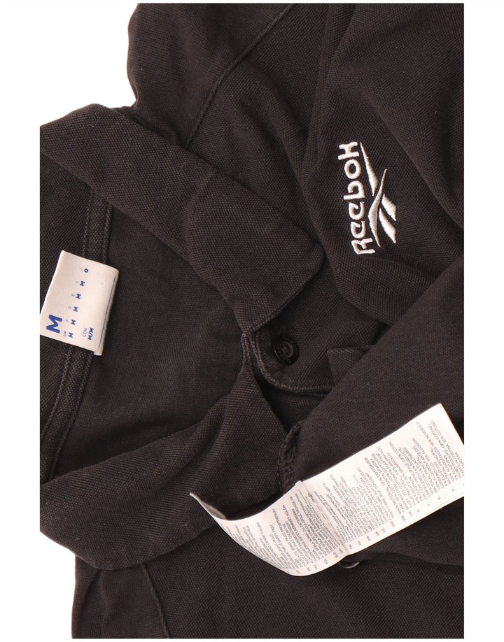 Polo Reebok da uomo in cotone nero medio