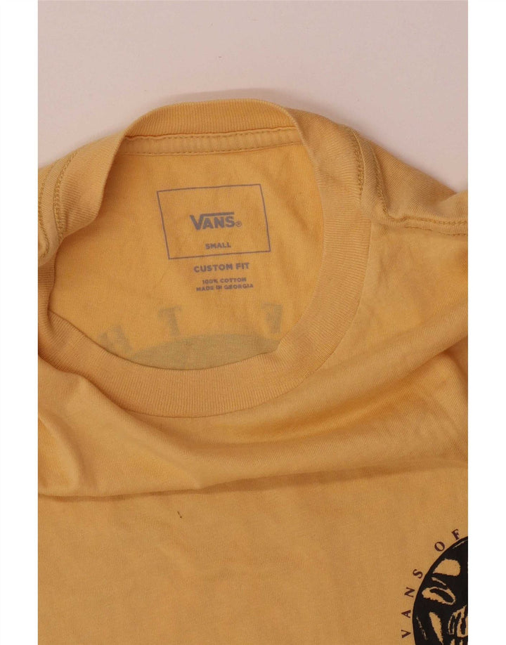 T-shirt grafica personalizzata da uomo Vans Top piccola in cotone giallo