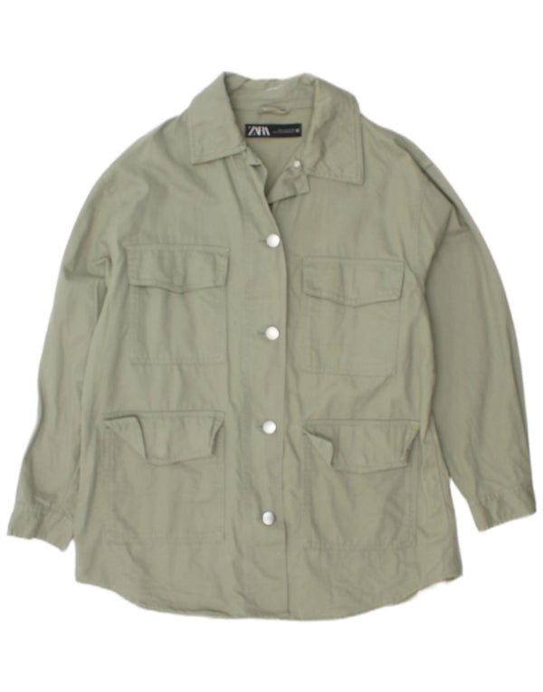 Giacca utilitaria oversize da uomo Zara UK 10 piccola in cotone verde