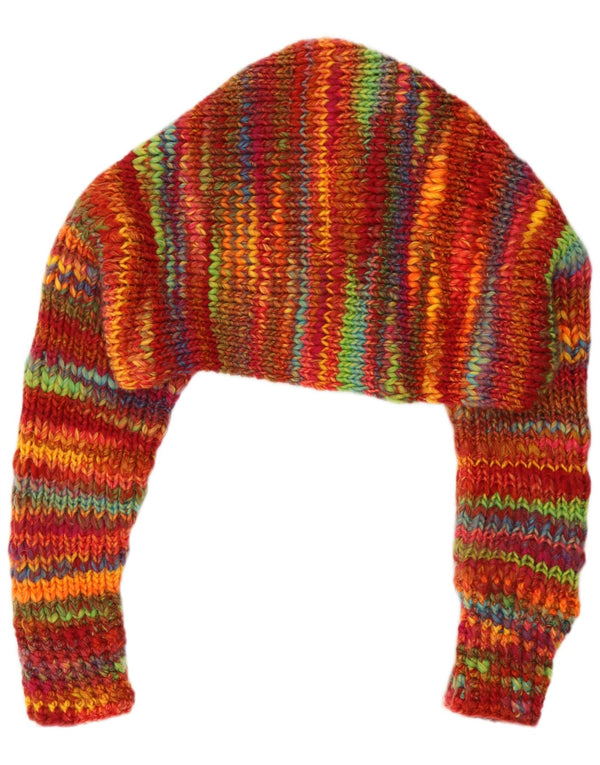 Maglione Bolero oversize da donna vintage UK 14 medio a righe multicolore