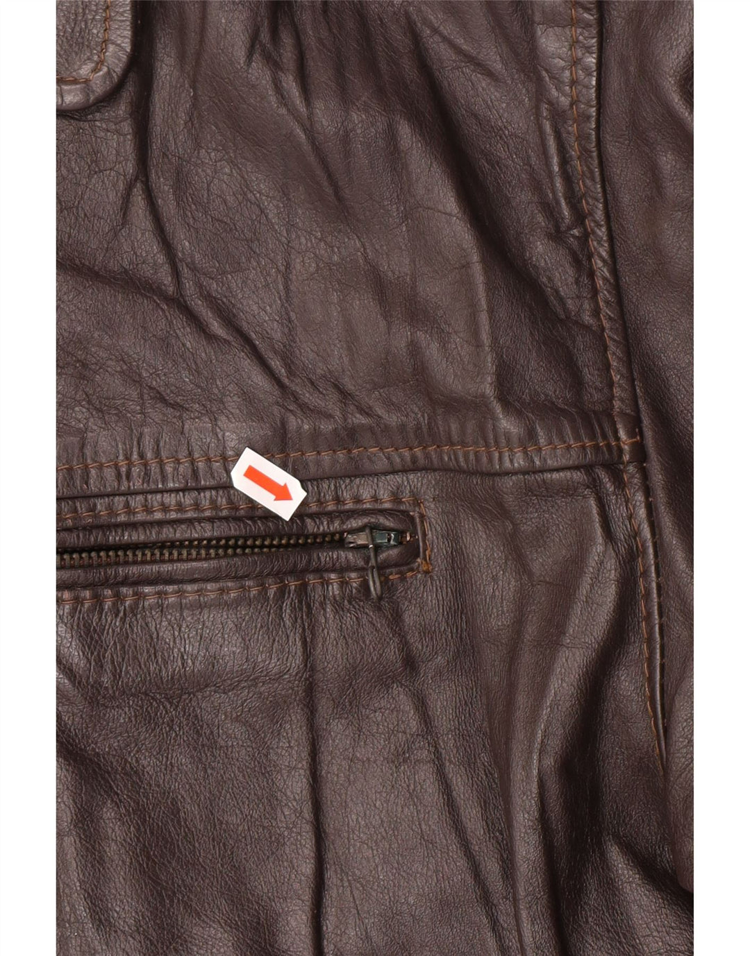 Giacca in pelle da uomo VINTAGE UK 42 XL in pelle marrone