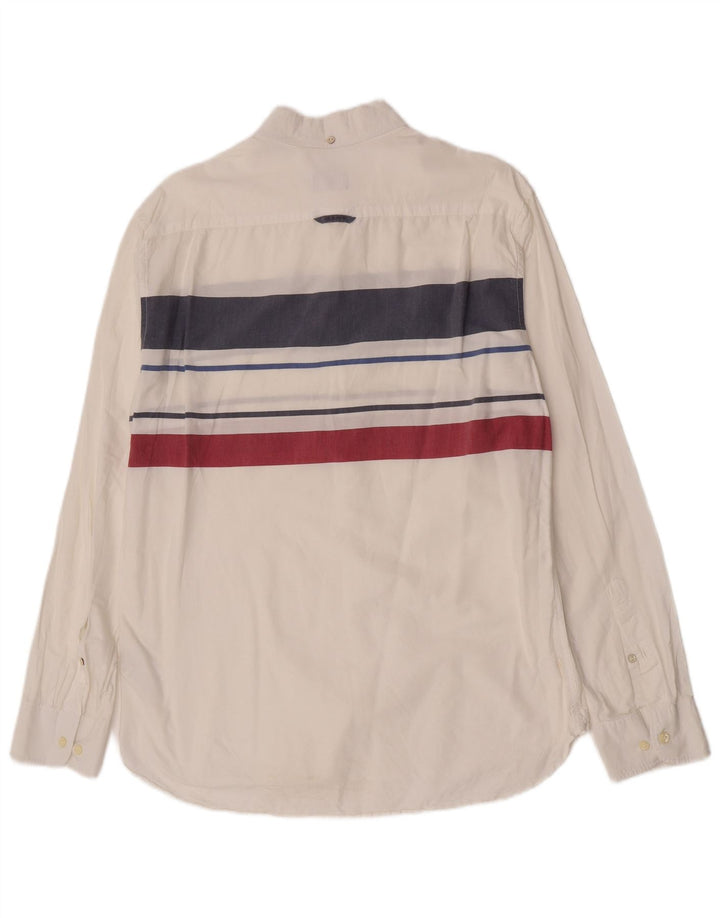 Camicia aderente da uomo Gant XL in cotone a righe bianche