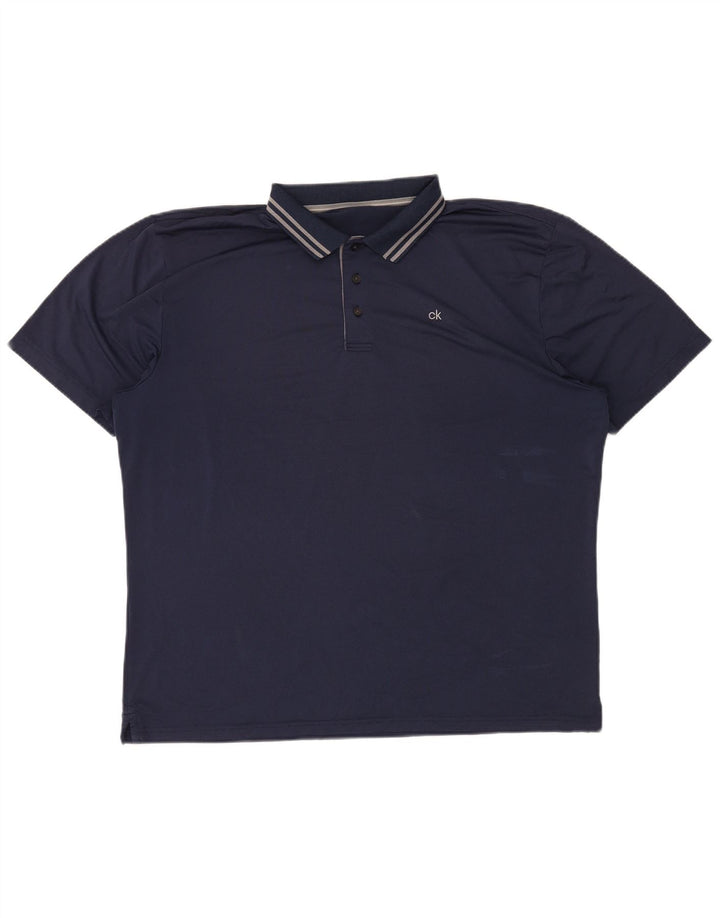 Polo da golf da uomo CALVIN KLEIN XL poliestere blu navy