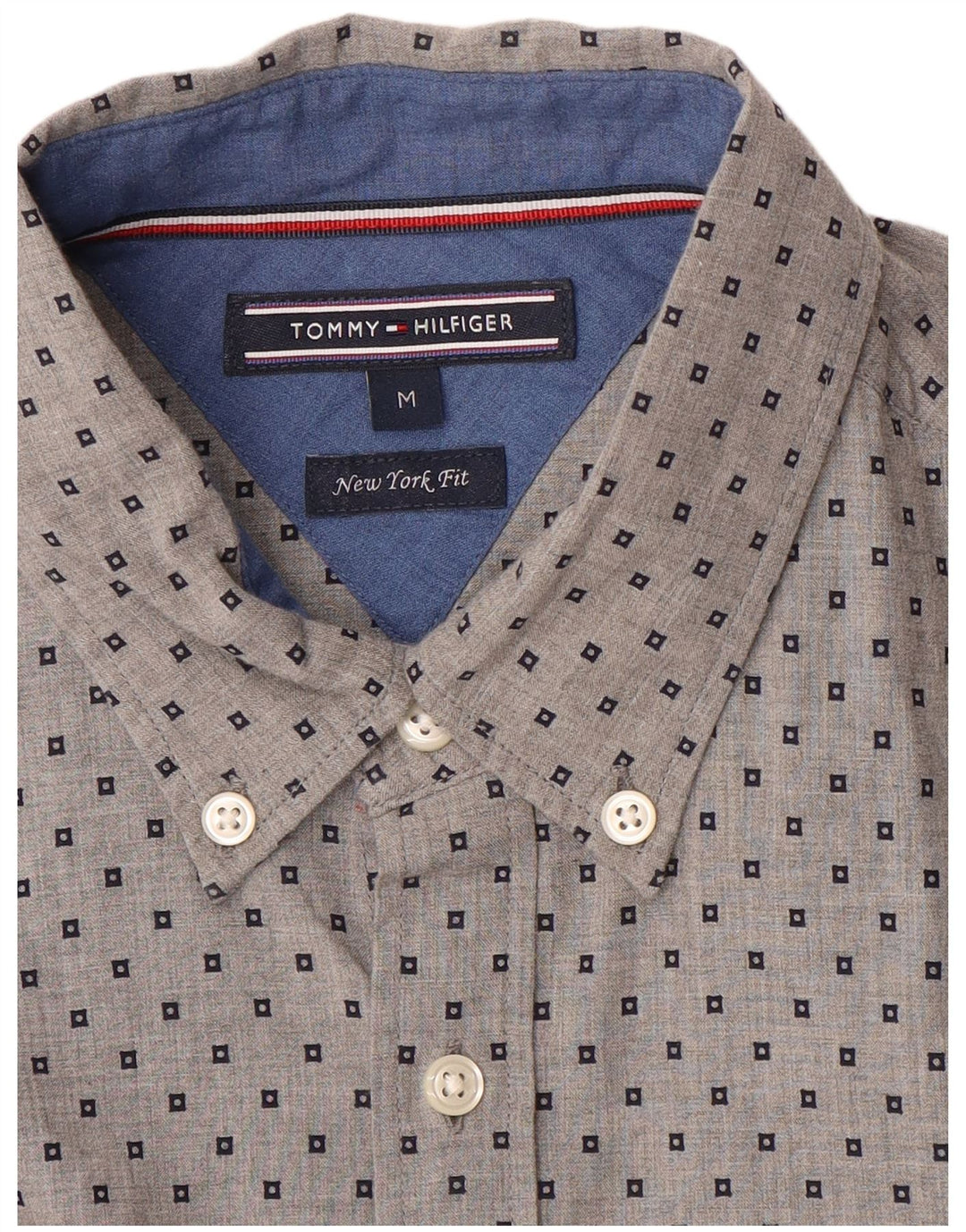 Camicia da uomo Tommy Hilfiger New York Fit grigio medio geometrico