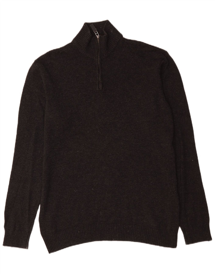 Maglione da uomo John Lewis con zip e collo grigio medio chiazzato