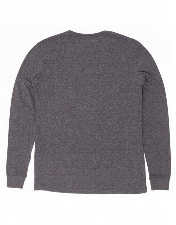 Tommy Hilfiger Top da uomo a maniche lunghe di grandi dimensioni in poliestere screziato blu navy