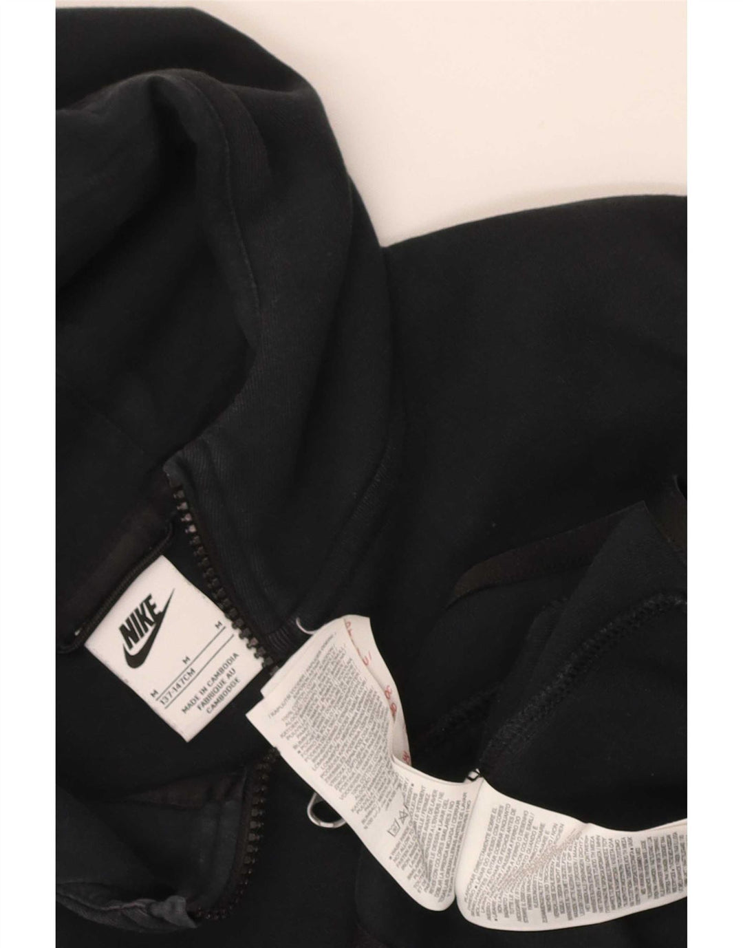 Felpa con cappuccio e zip Nike per ragazzi, 10-11 anni, cotone nero medio