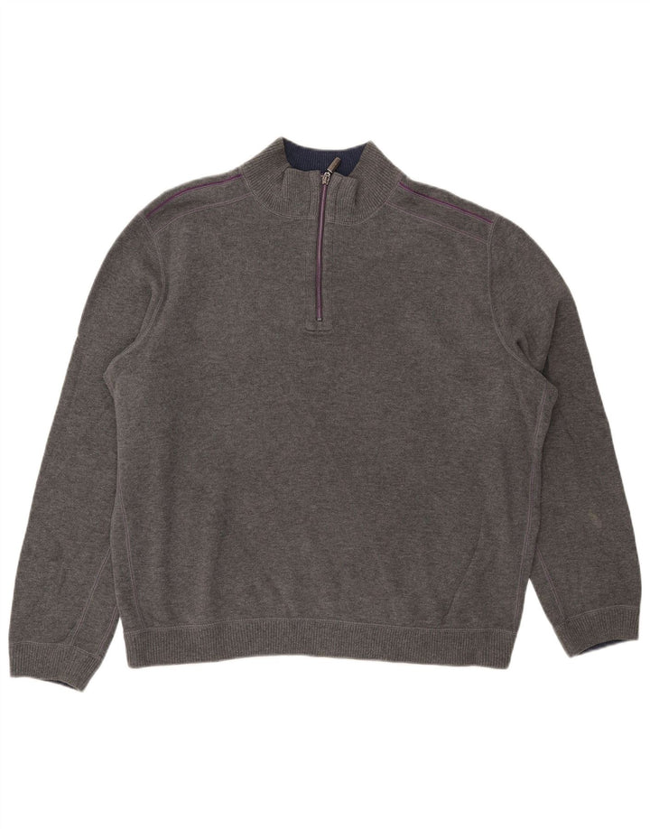 TOMMY BAHAMA Maglione da uomo con zip e collo XL Grigio