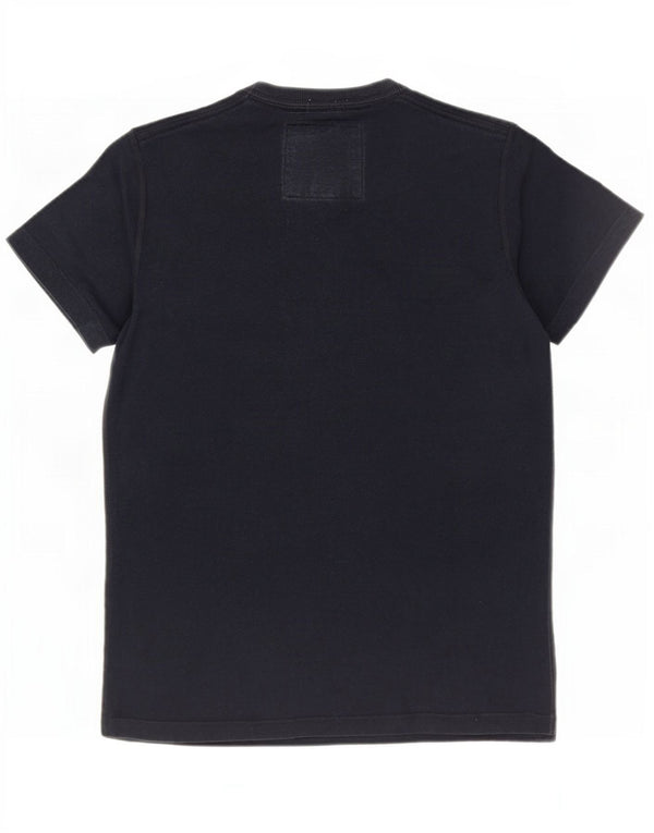 Abercrombie & Fitch T-shirt da uomo con grafica muscolare, top in cotone blu navy medio