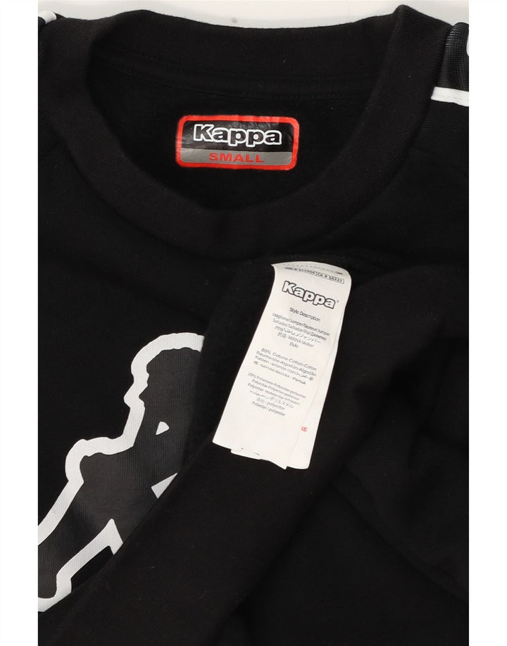 Felpa grafica da uomo Kappa Maglione piccolo cotone nero