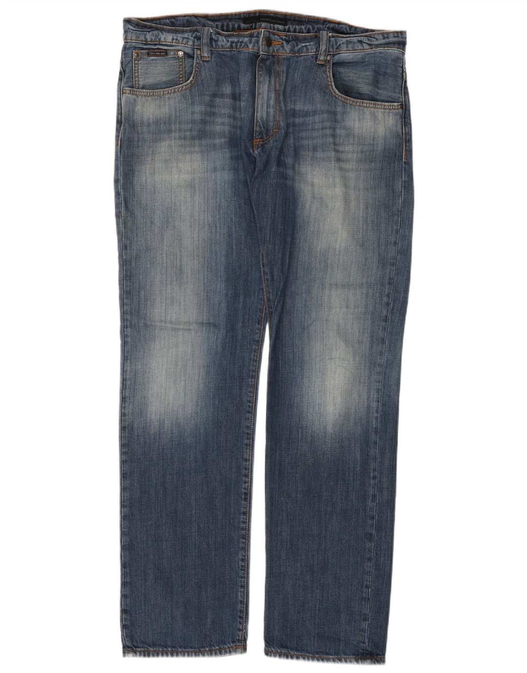 Jeans dritti da uomo Calvin Klein W38 L34 cotone blu