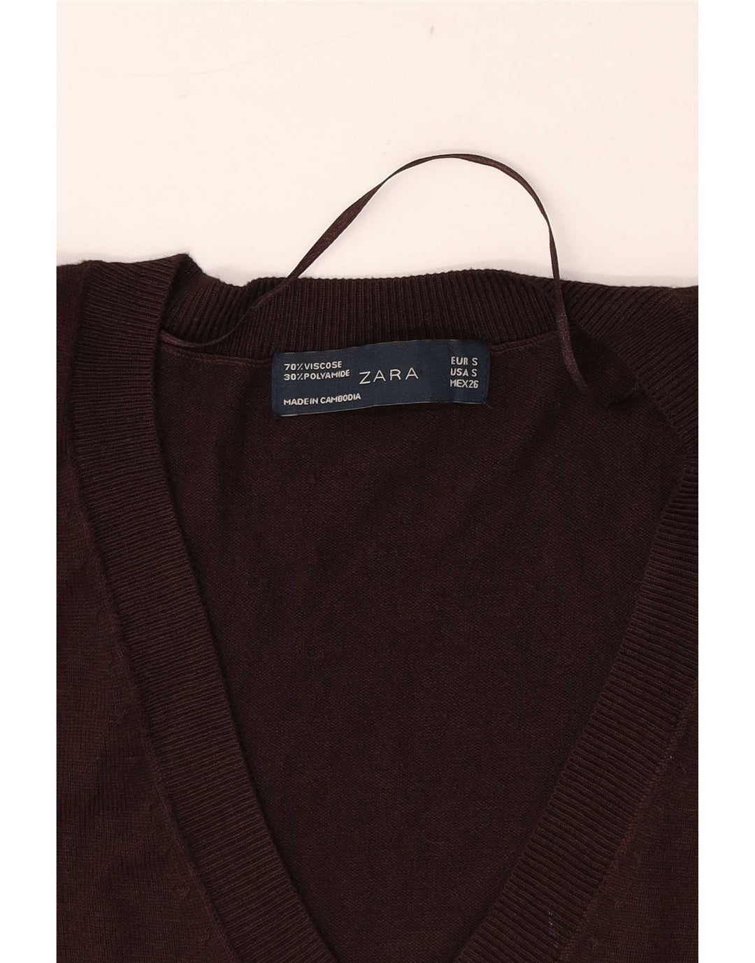 Canottiera Zara da donna UK 10 piccola in viscosa marrone