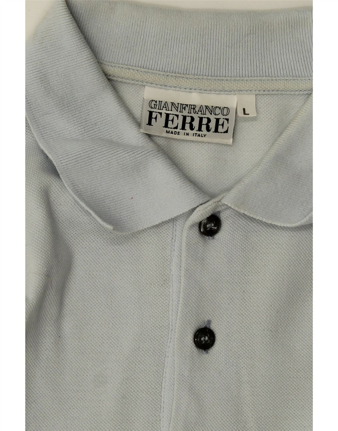 GIANFRANCO FERRE Mens Long Sleeve Polo Shirt Large Blue Vintage Gianfranco Ferre and Second-Hand Gianfranco Ferre from Messina Hembry 