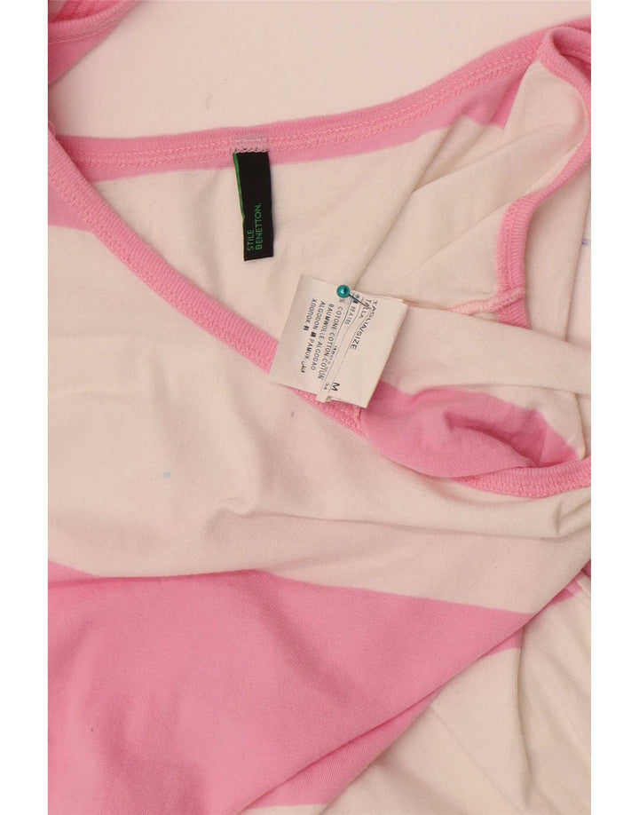 Canotta da donna Benetton UK 12 Cotone a righe rosa medio