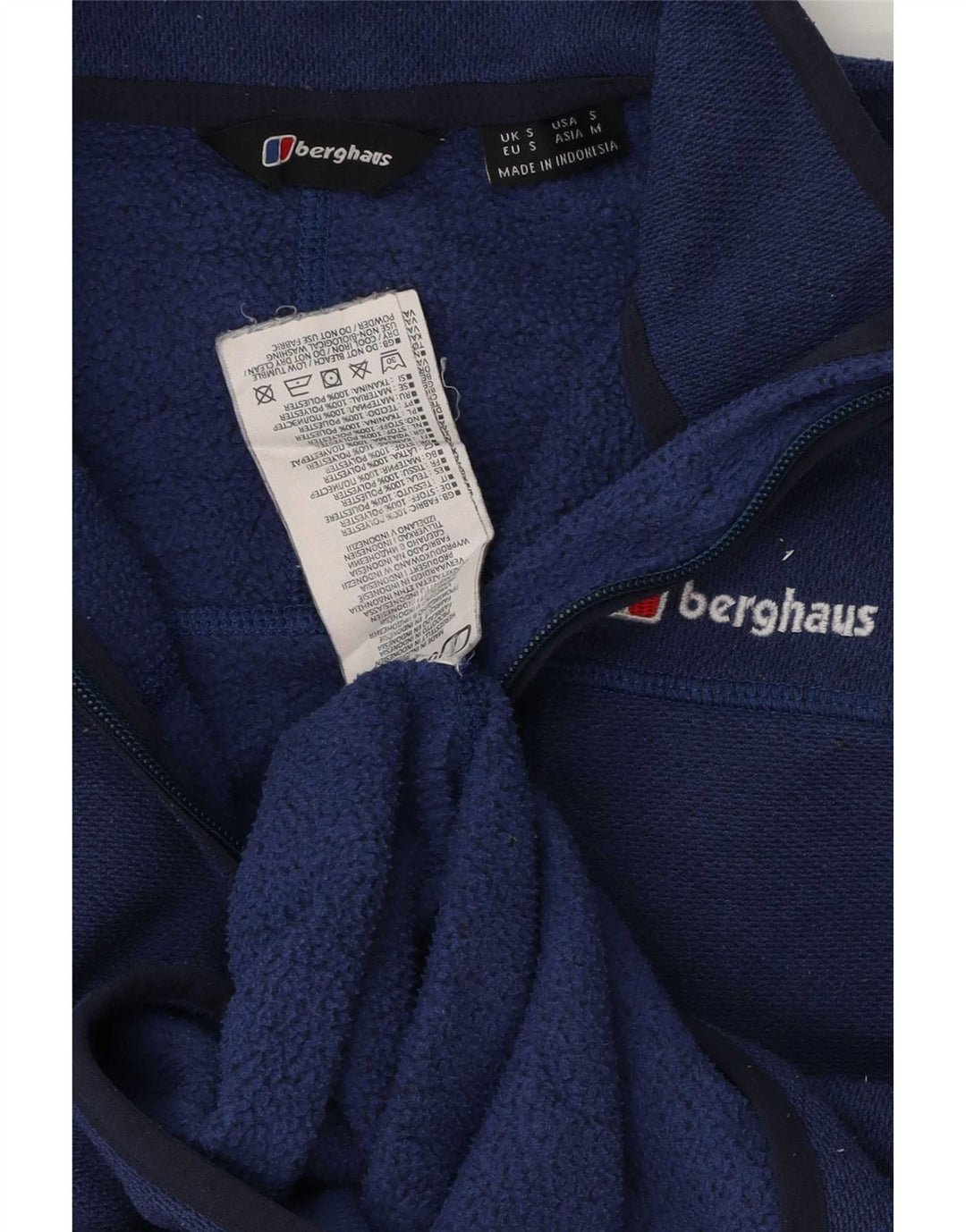 Berghaus Felpa da uomo con collo con zip, maglione piccolo, blu navy, in poliestere