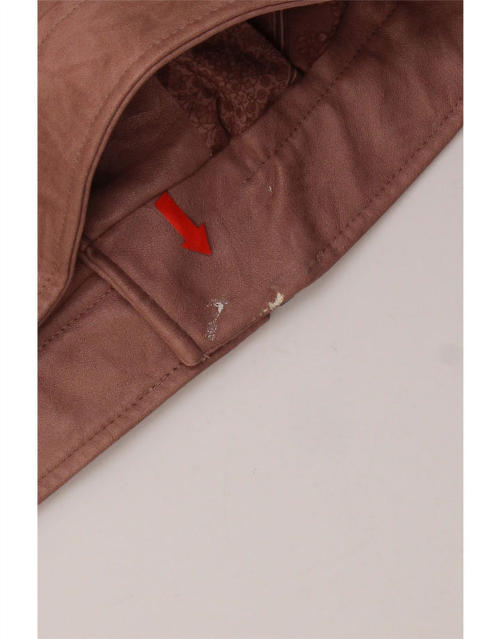 Desigual Giacca da motociclista in ecopelle da donna EU 38 Rosa medio floreale