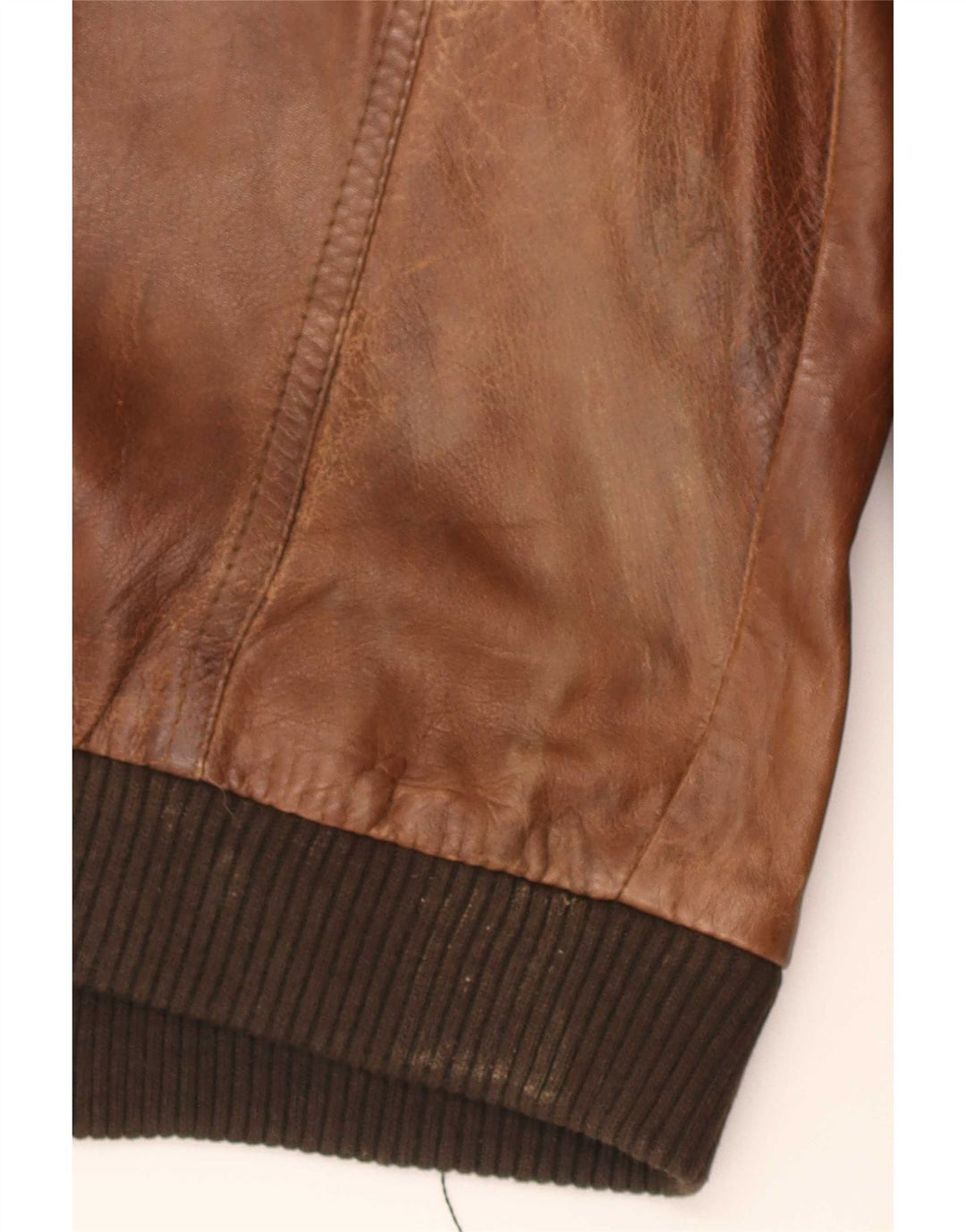 Giacca in pelle militare vintage da uomo UK 36 piccola marrone
