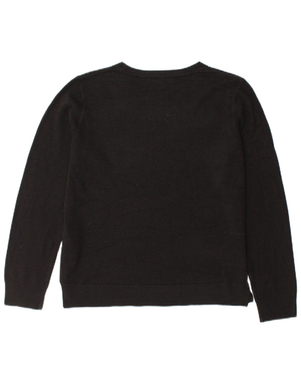 Maglione maglione girocollo da donna Marks & Spencer UK 14 acrilico nero medio