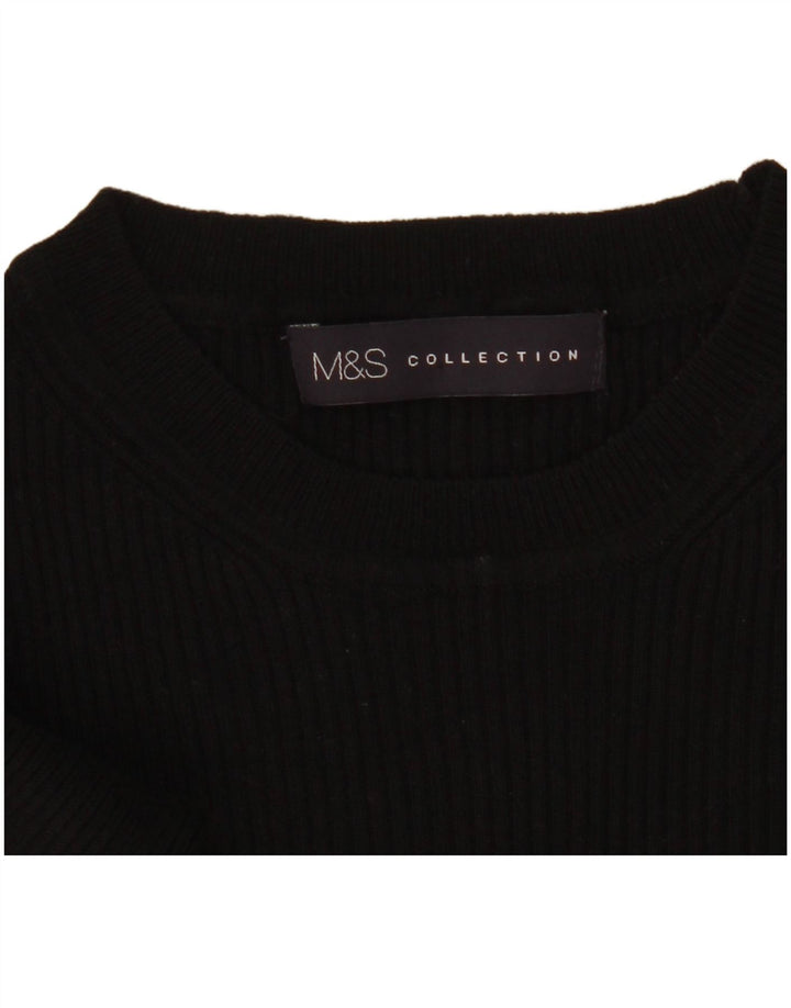 Maglione maglione girocollo da donna Marks & Spencer UK 10 piccolo nero
