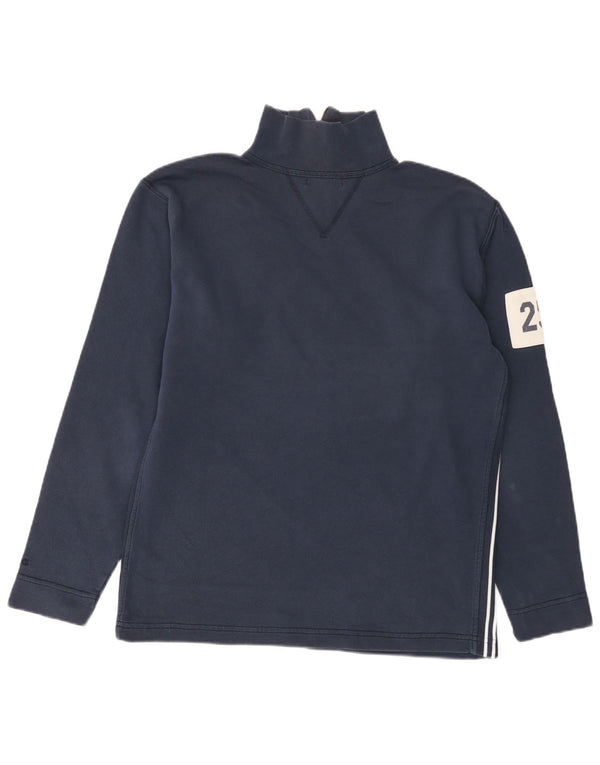 Felpa Asics da uomo con zip e collo, maglione piccolo, blu navy