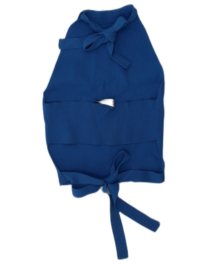 Top corto allacciato alla caviglia Zara da donna piccolo blu