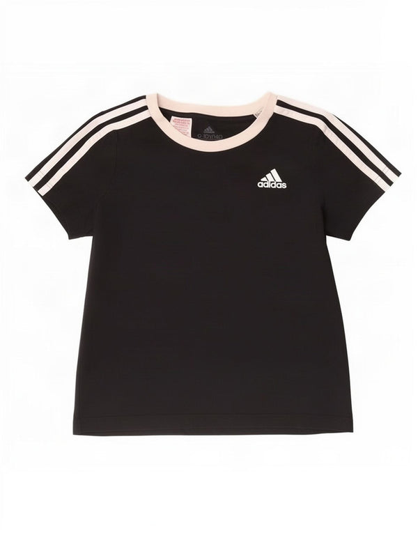 Maglietta Adidas Bambina Top 9-10 Anni in Cotone Colourblock Nera