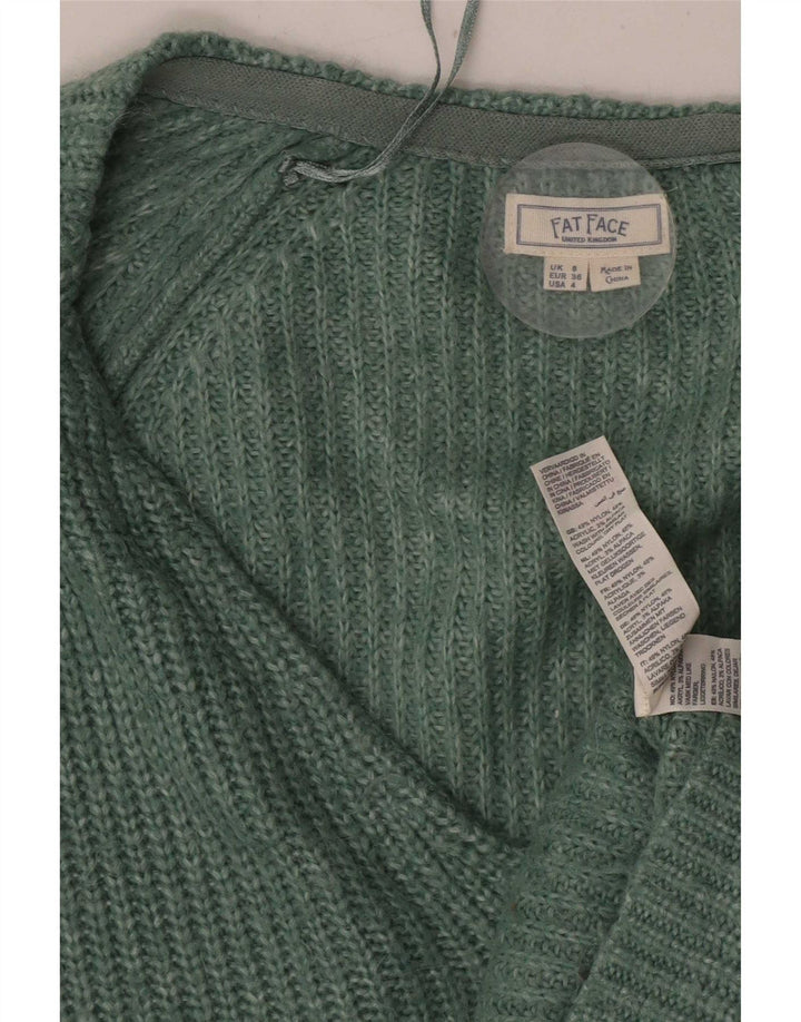 Maglione cardigan oversize da donna Fat Face UK 8 piccolo nylon verde