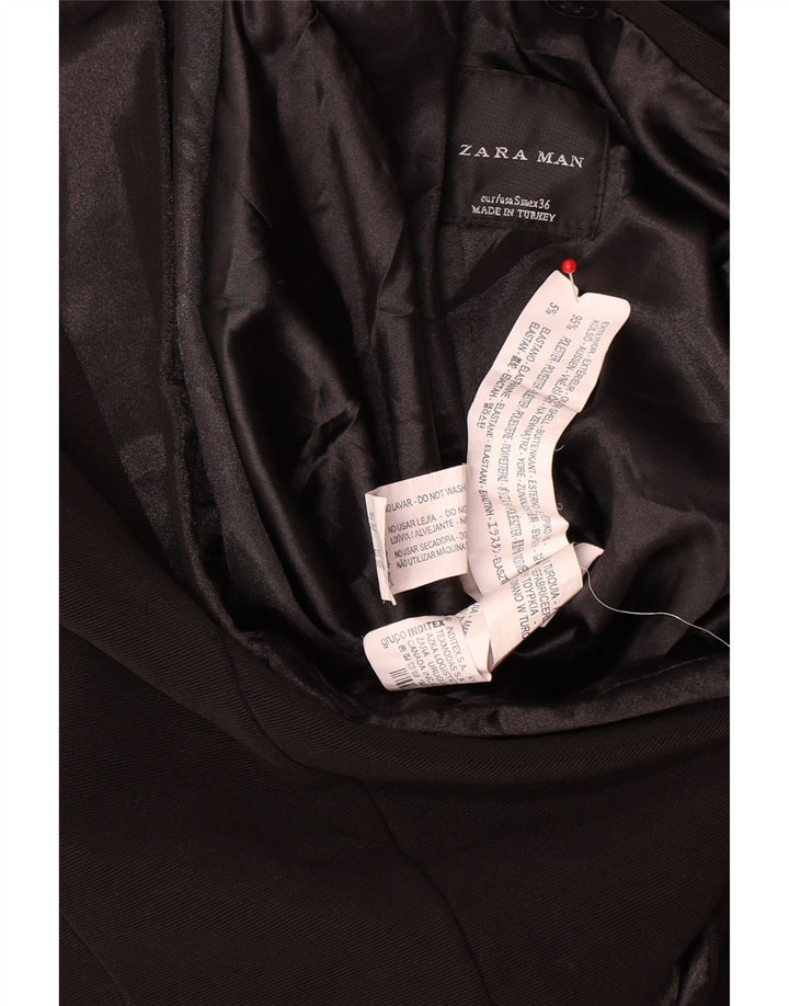 Giacca Blazer a 1 Bottone ZARA da Donna UK 10 Piccola in Poliestere Nero