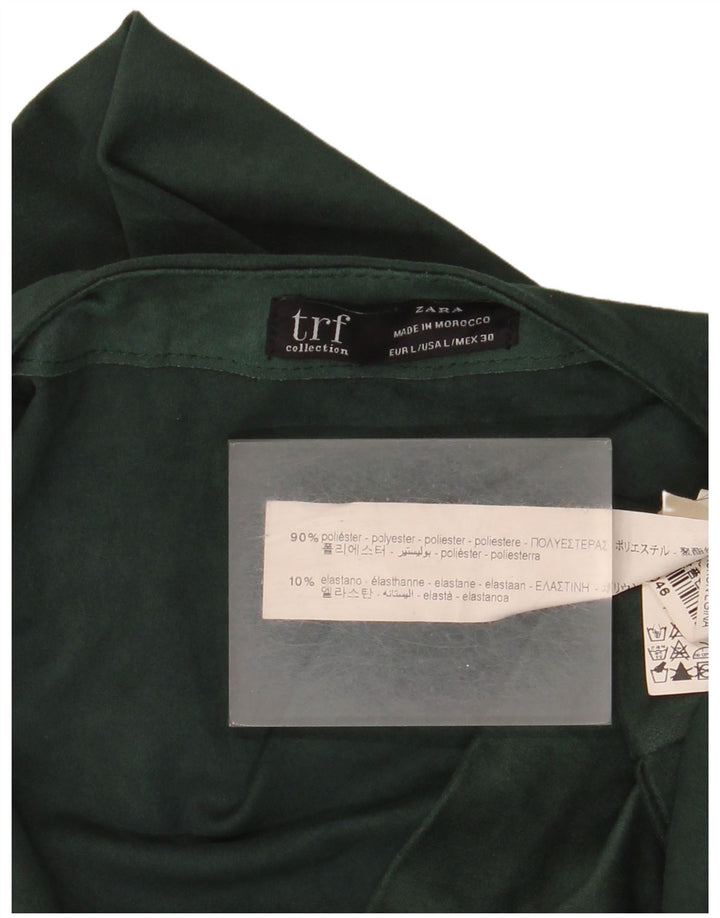 Tutina corta da donna Zara UK 14 grande verde poliestere