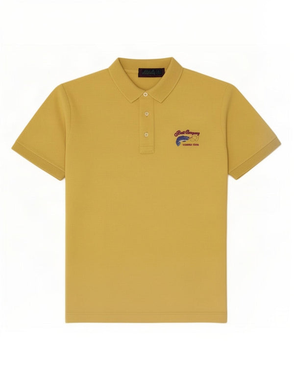 Polo da uomo Best Company grande in cotone giallo