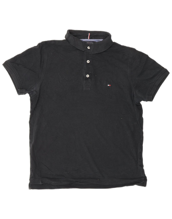 TOMMY HILFIGER Polo da uomo slim fit cotone medio nero