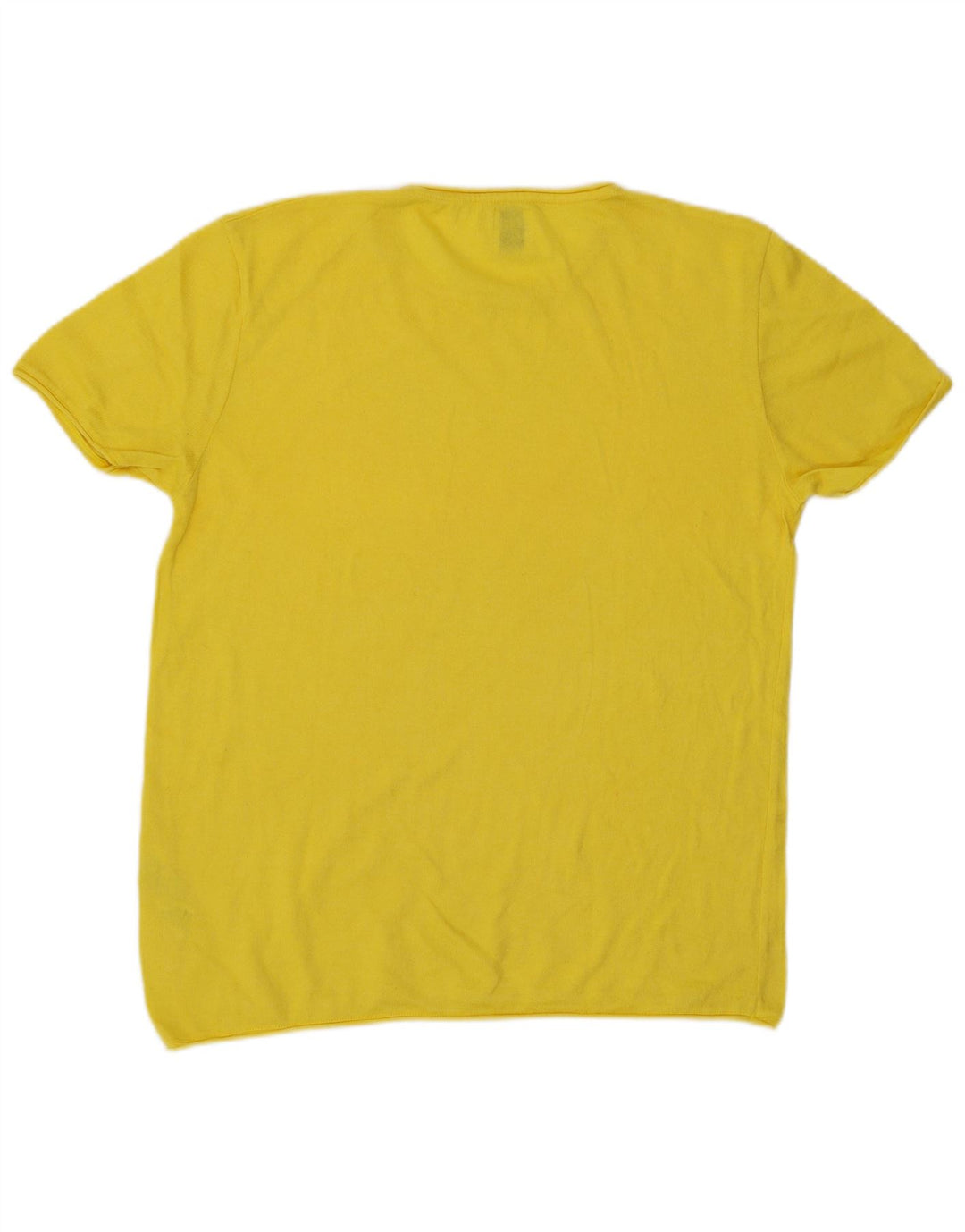 T-shirt Zara da uomo Top in cotone giallo medio
